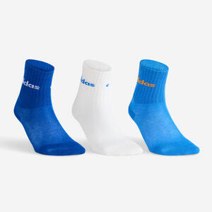 Calcetines largos de deporte lote de 3 pares niño, adidas JR High azul