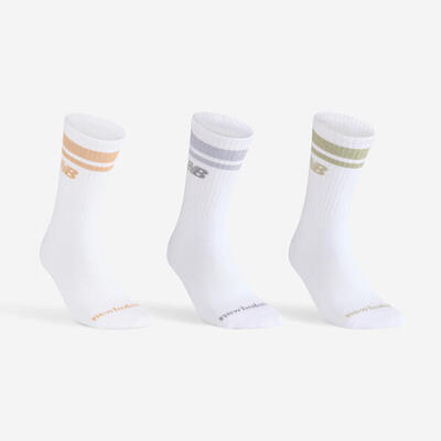 Sportsokken hoog 3 paar groen/grijs/oranje