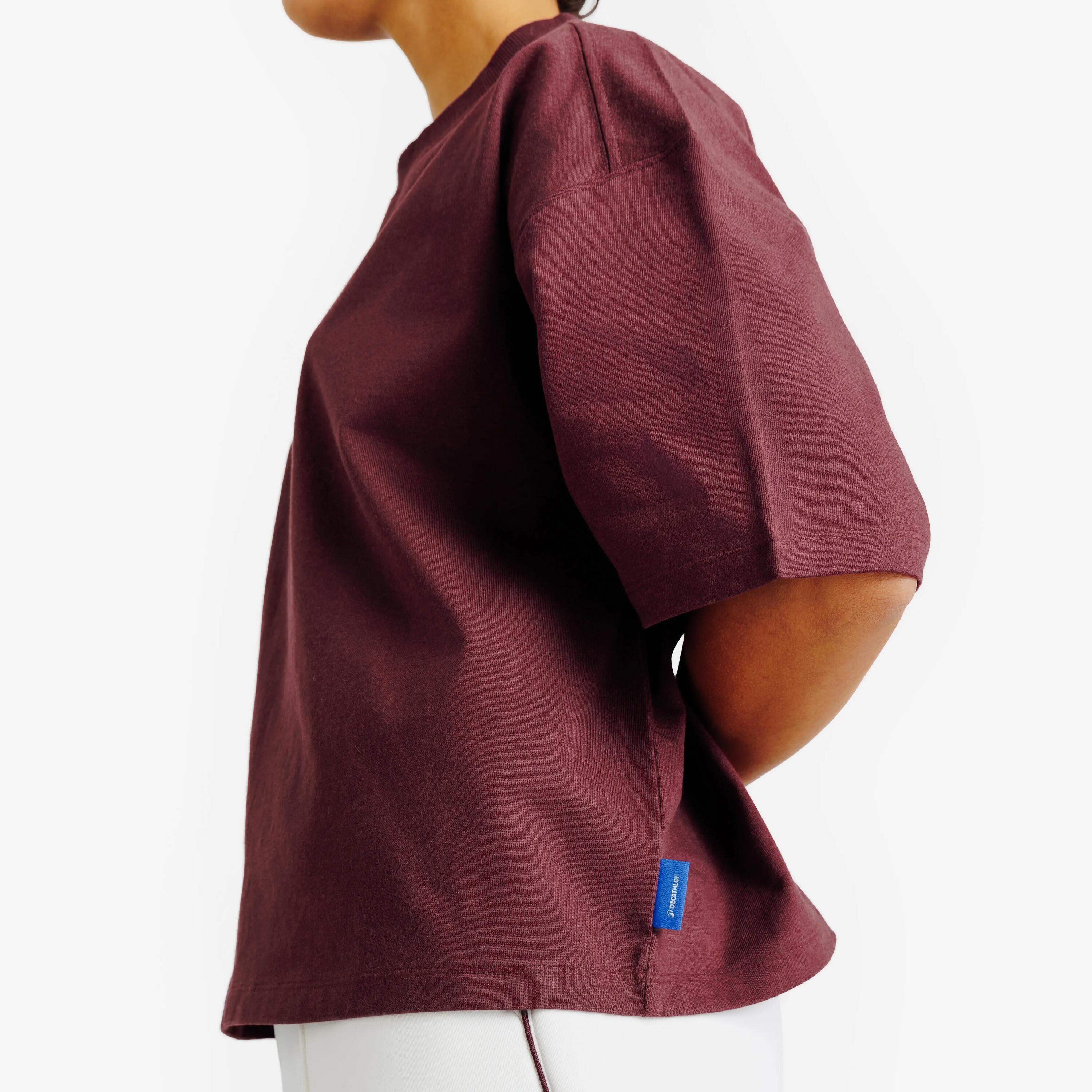 Tricou crop grafică Heritage Bordo Damă 7/9