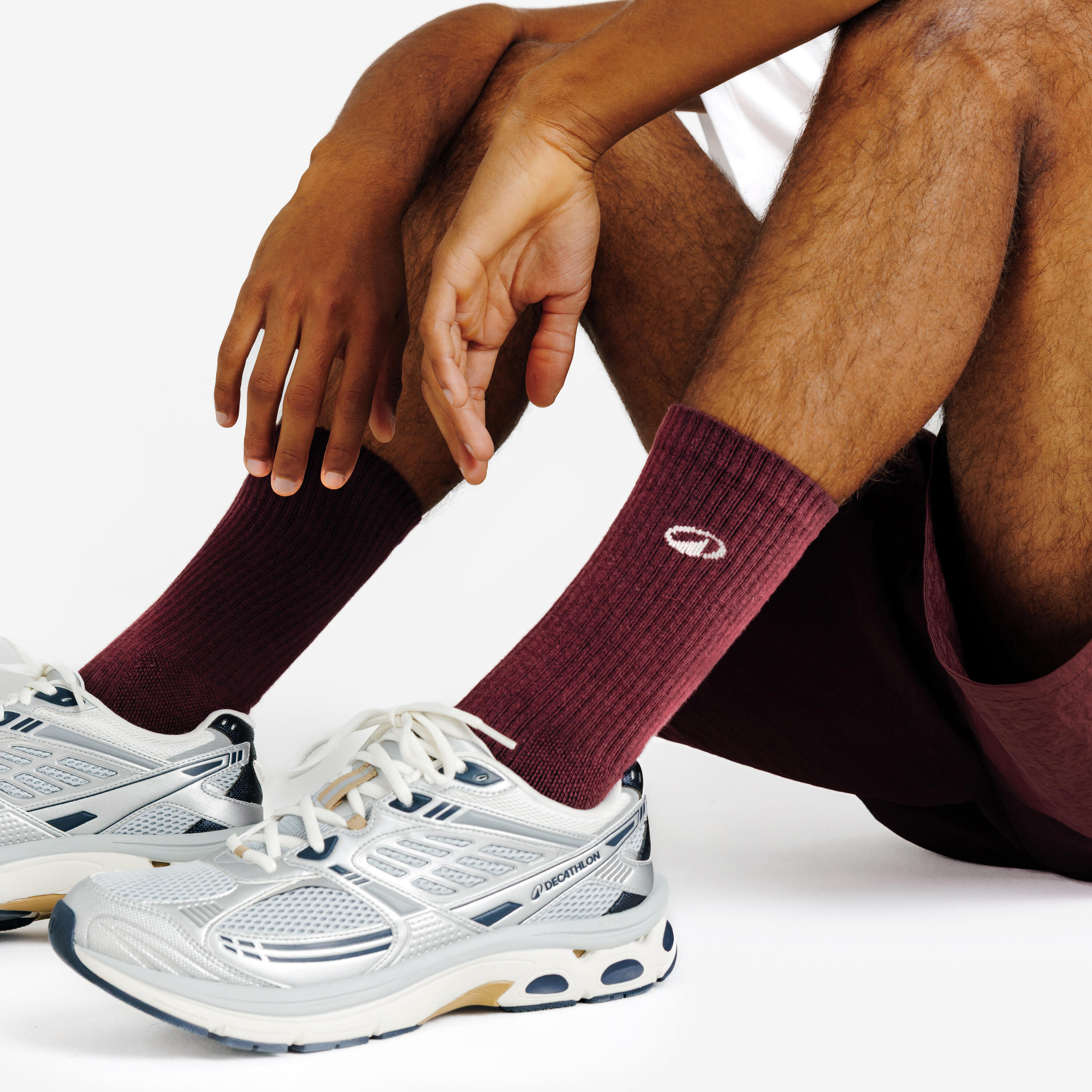 Chaussettes mi-mollet, Elementals, bordeaux rose et jaune, lot de 3 6/6