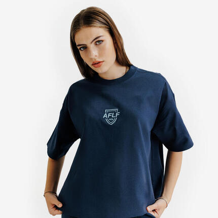 T-shirt crop graphique femme, Heritage, bleu marine