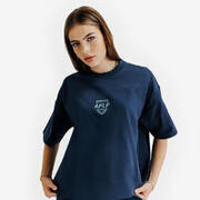 Tricou crop cu grafică Heritage Bleumarin Damă