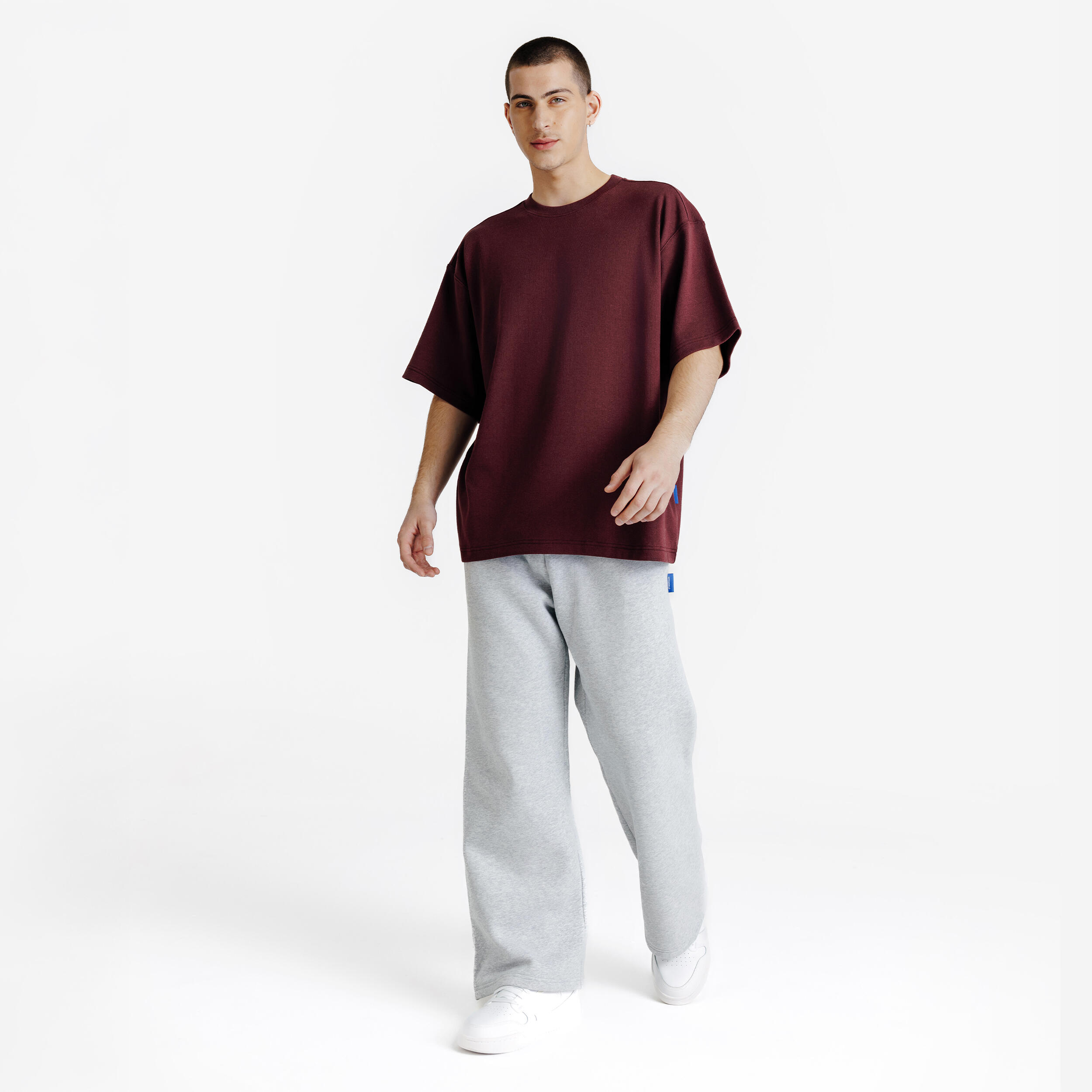 T-shirt uomo ELEMENTALS oversize bordeaux 2/4