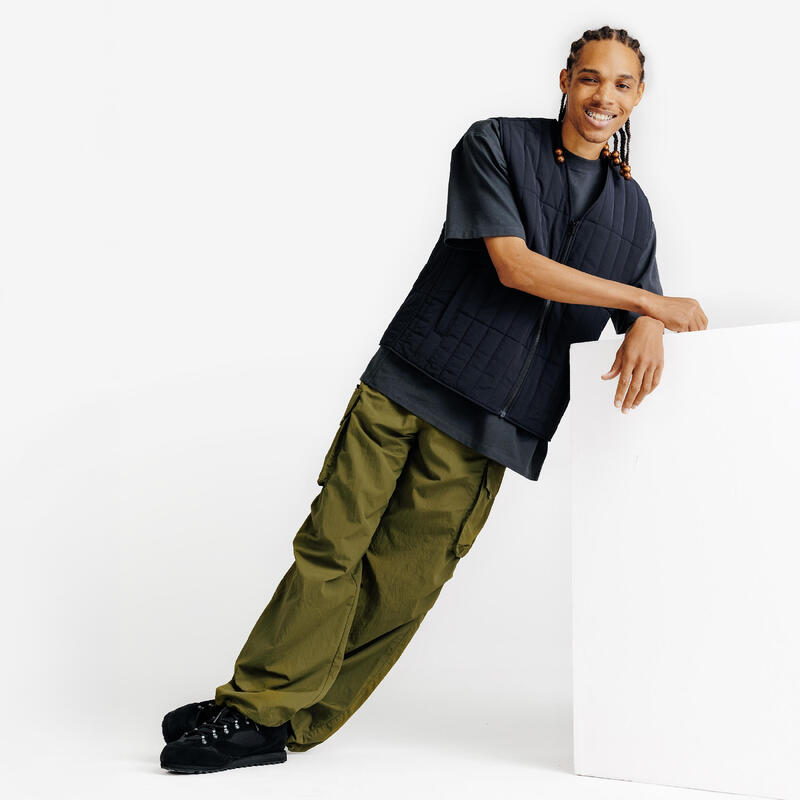 Pantalon cargo, larg pentru sport Verde