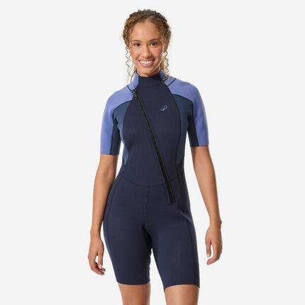 Neoprenanzug Shorty Damen Naturkautschuk Essential Ocena 2 mm blau