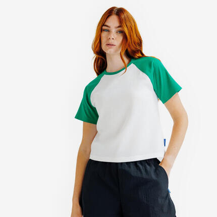 Tee-shirt femme, Heritage, blanc et bleu marine