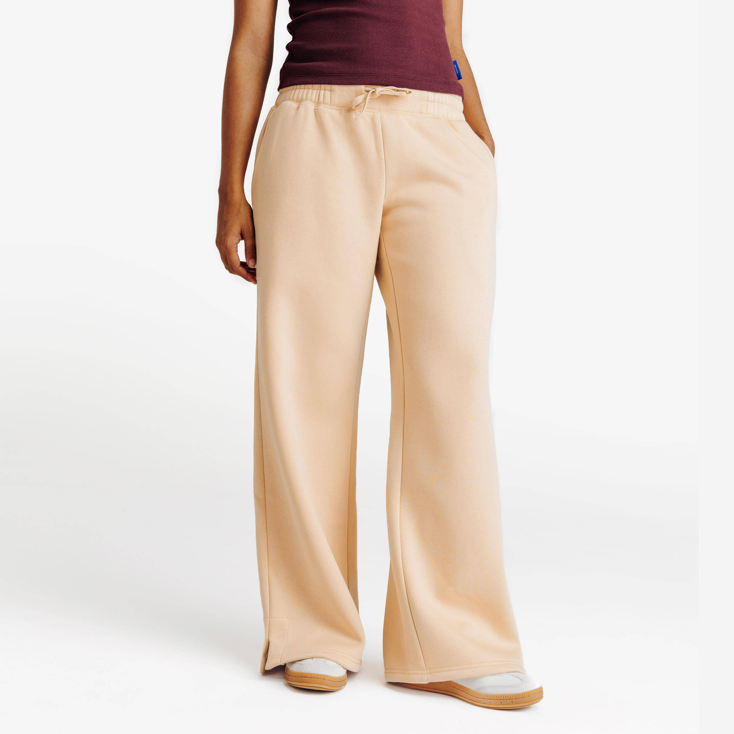 Women's Straight-Leg Jogging Bottoms Elementals Beige -  1