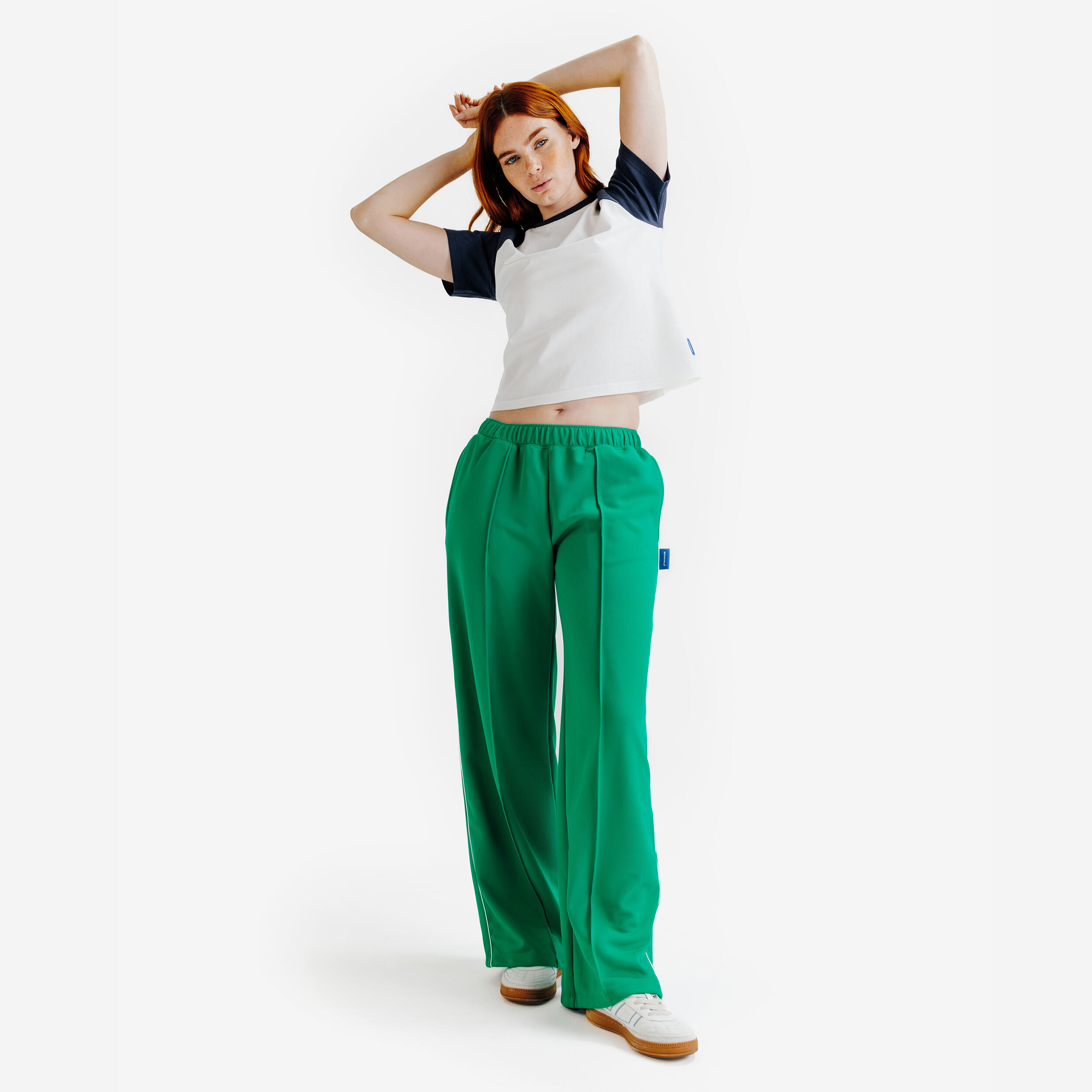 T-Shirt Mulher, Heritage, Branco e Azul-Marinho 2/5