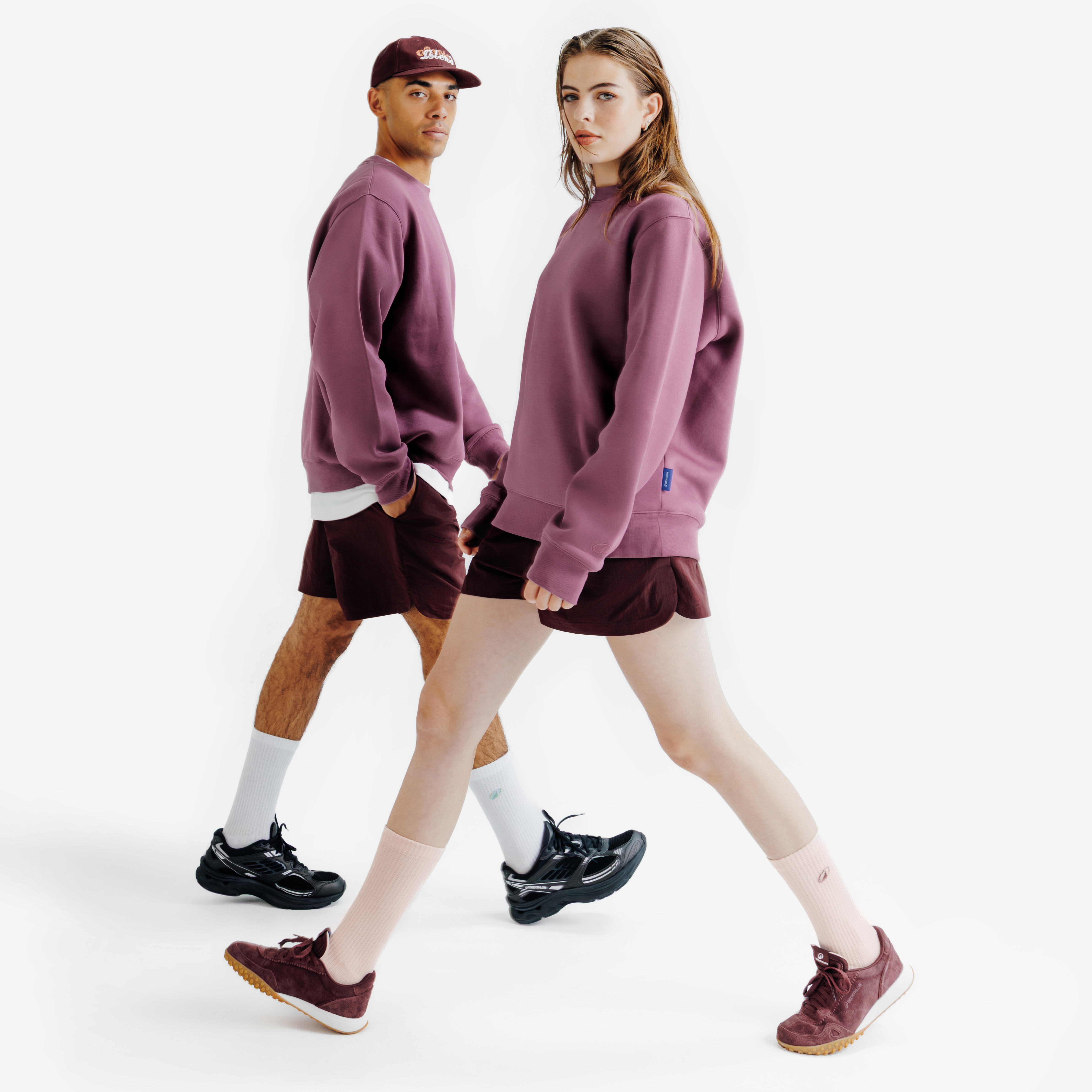 Unisex Round Neck Sweatshirt Elementals Purple