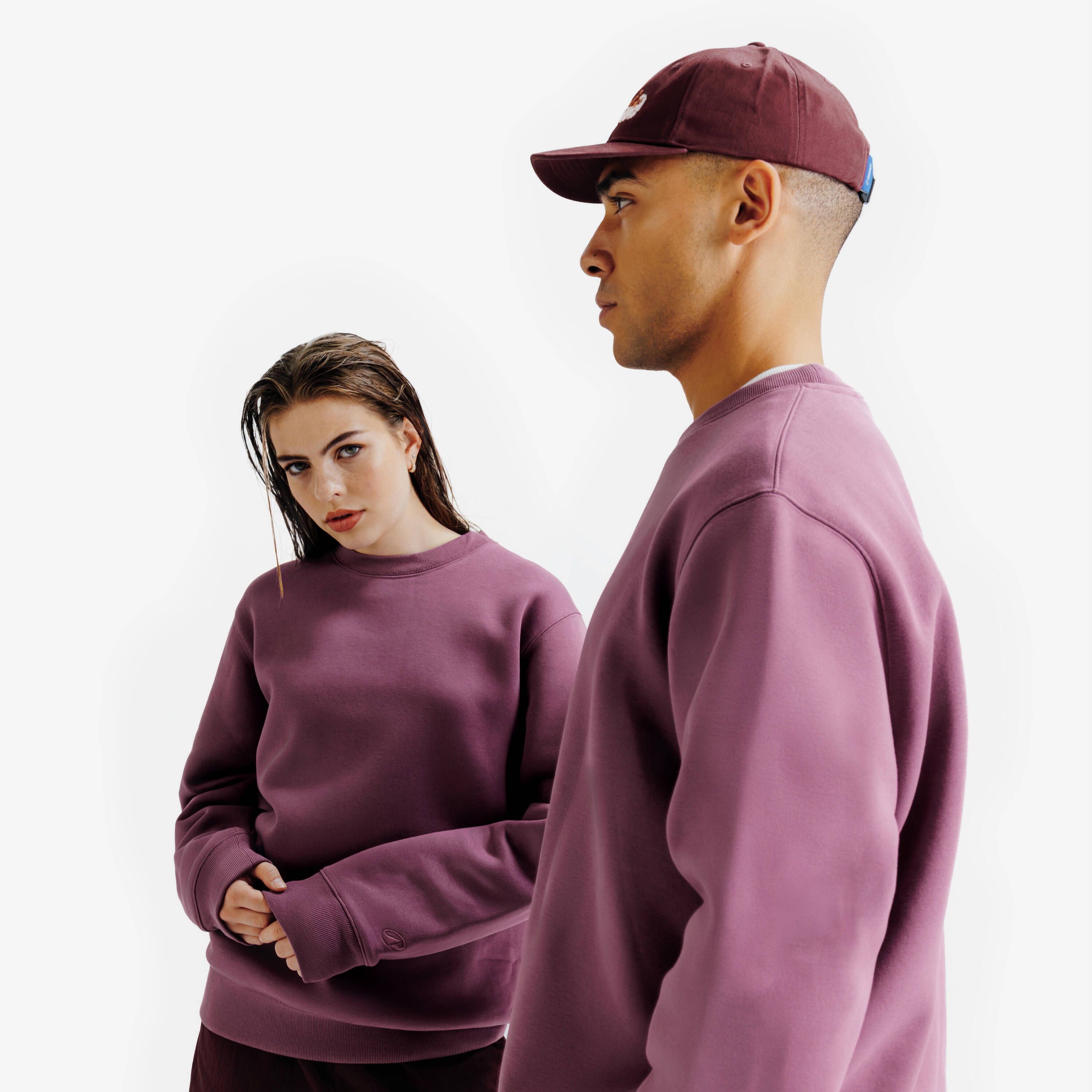 Unisex Round Neck Sweatshirt Elementals Purple -  1