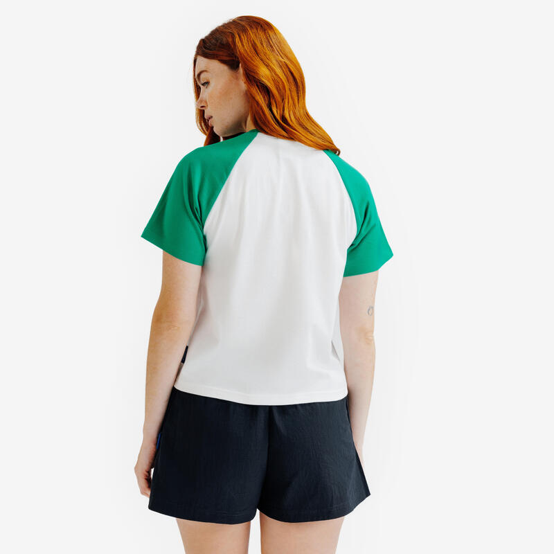 Tricou Heritage Alb-Verde Damă