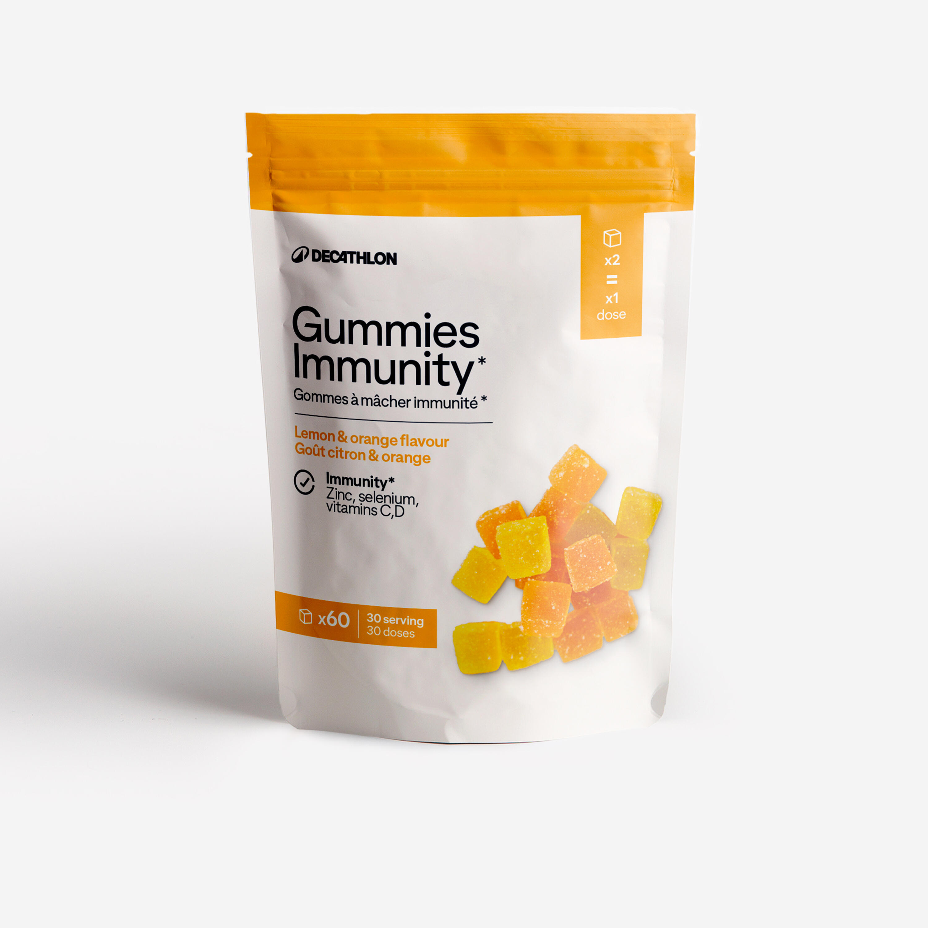 Gomme à mâcher immunité citron et orange x60