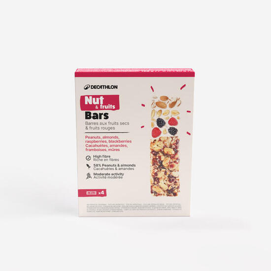 Barre cacahuètes amandes framboises et mûres x4