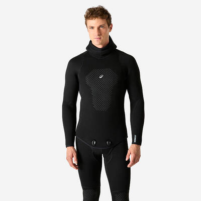 Giacca pesca in apnea 500 OCENA neoprene 5 mm uomo nera