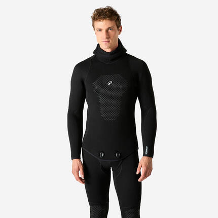 Veste Chasse sous-marine et apnée néoprène Ocena 5mm homme, SPF 500 Noir