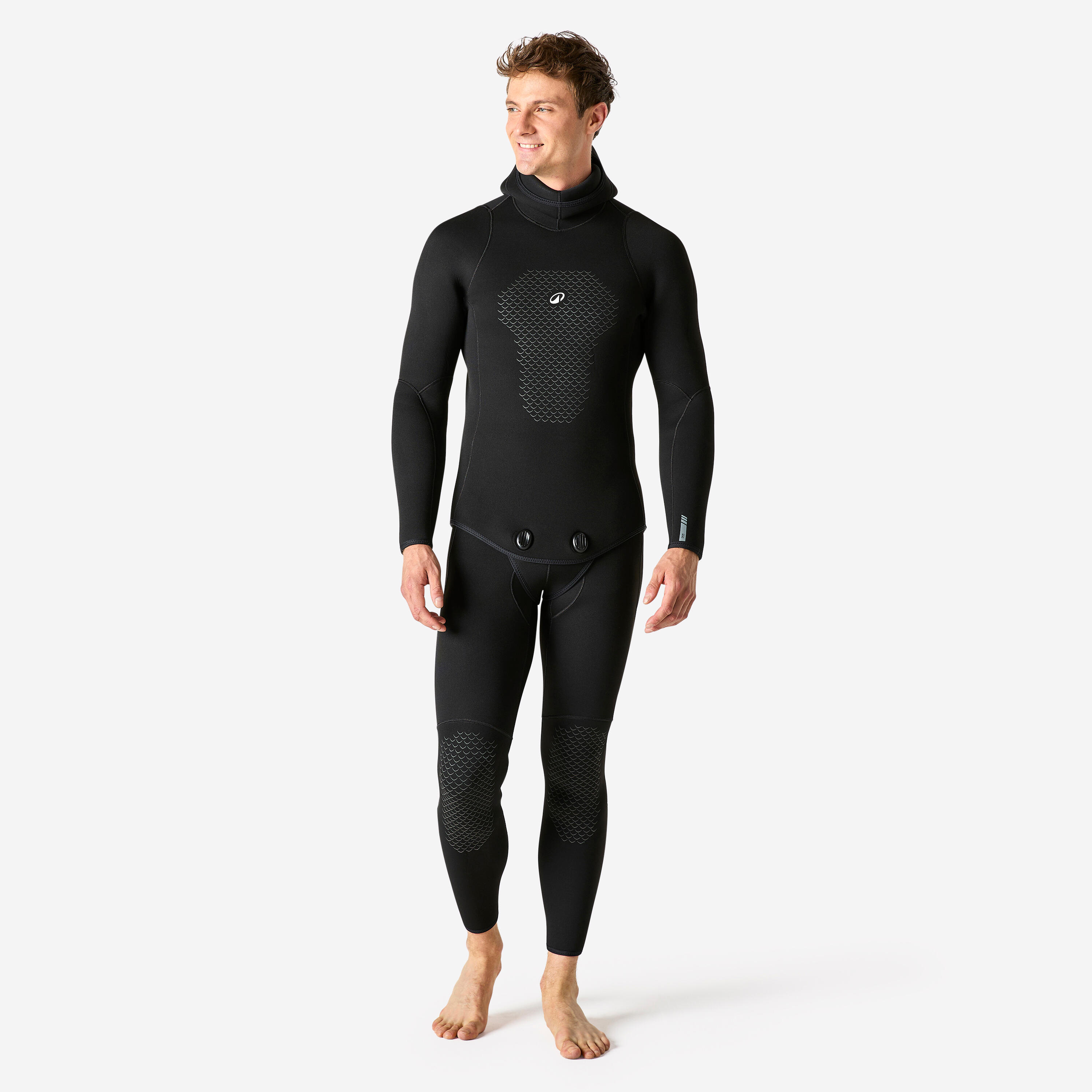 Pantalón Pesca Submarina/Apnea SPF 500 Hombre Negro Neopreno Ocena 5 mm 2/6