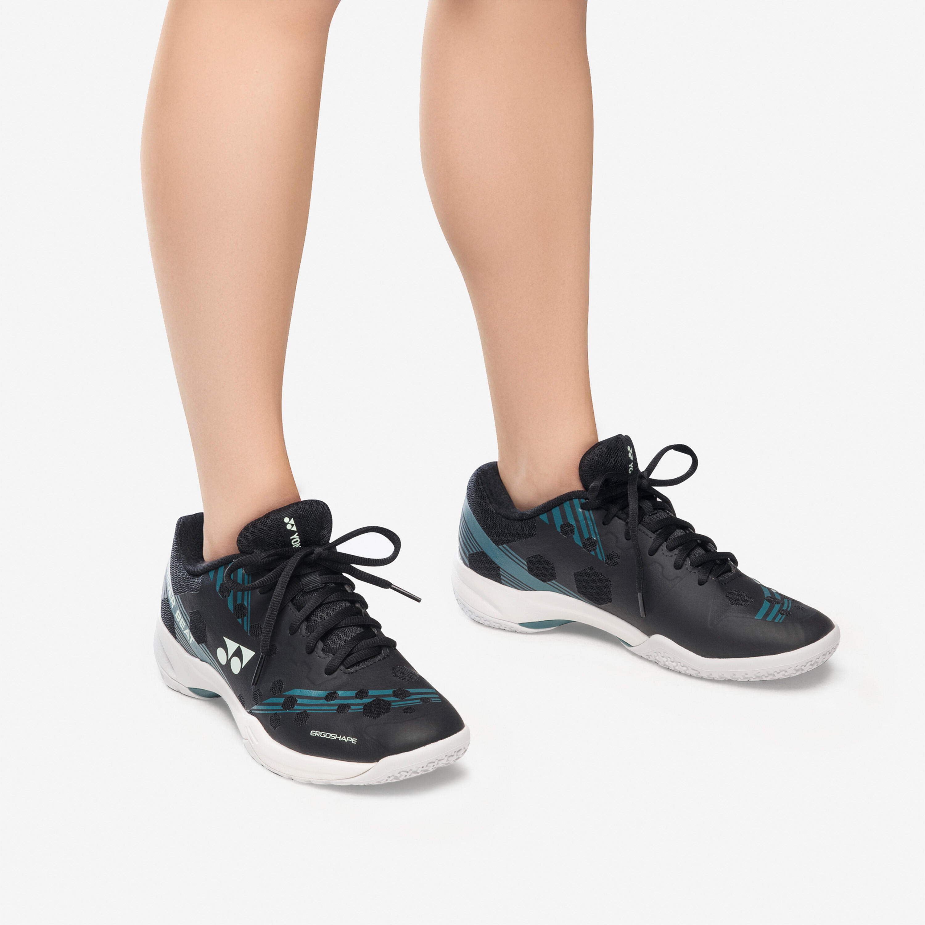 Chaussure de Badminton, PC Strider Beat Noire et Blanche 6/6