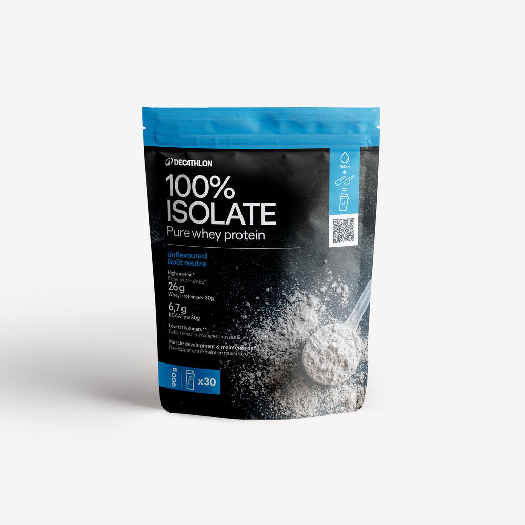 Pure Whey Protein Pulver 100 % Isolat geschmacksneutral 900 g 