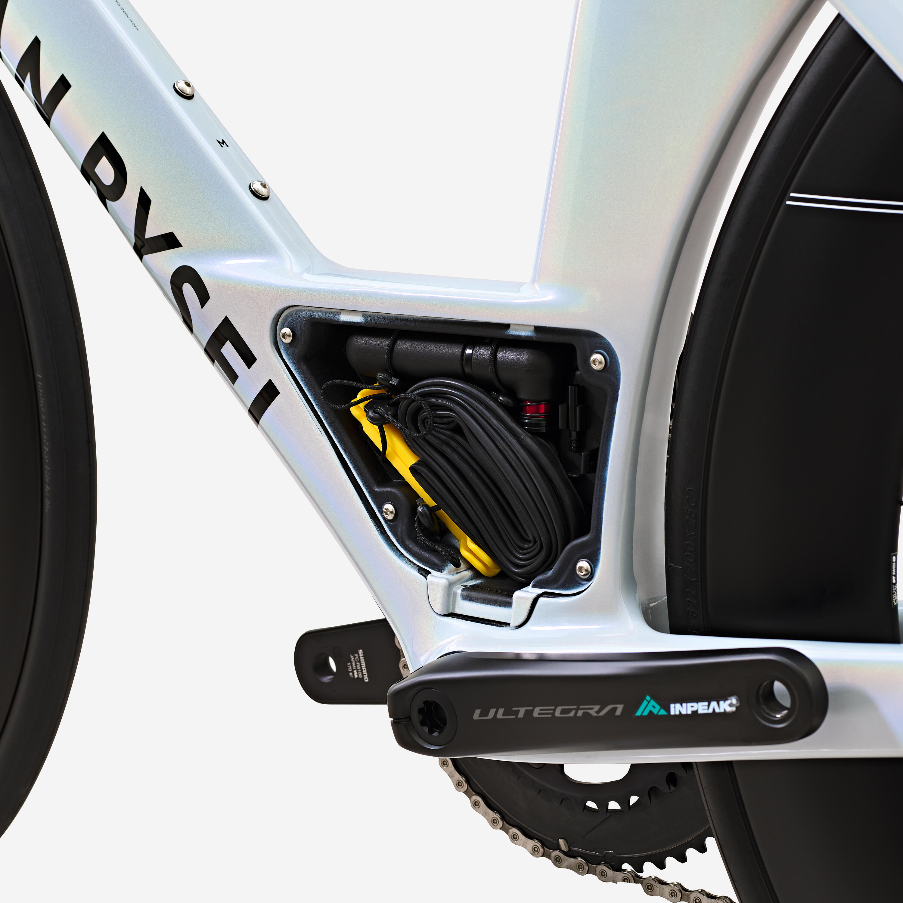 Vélo de triathlon Shimano Ultegra Di2 2x12v capteur de puissance, XCR brut blanc 10/19