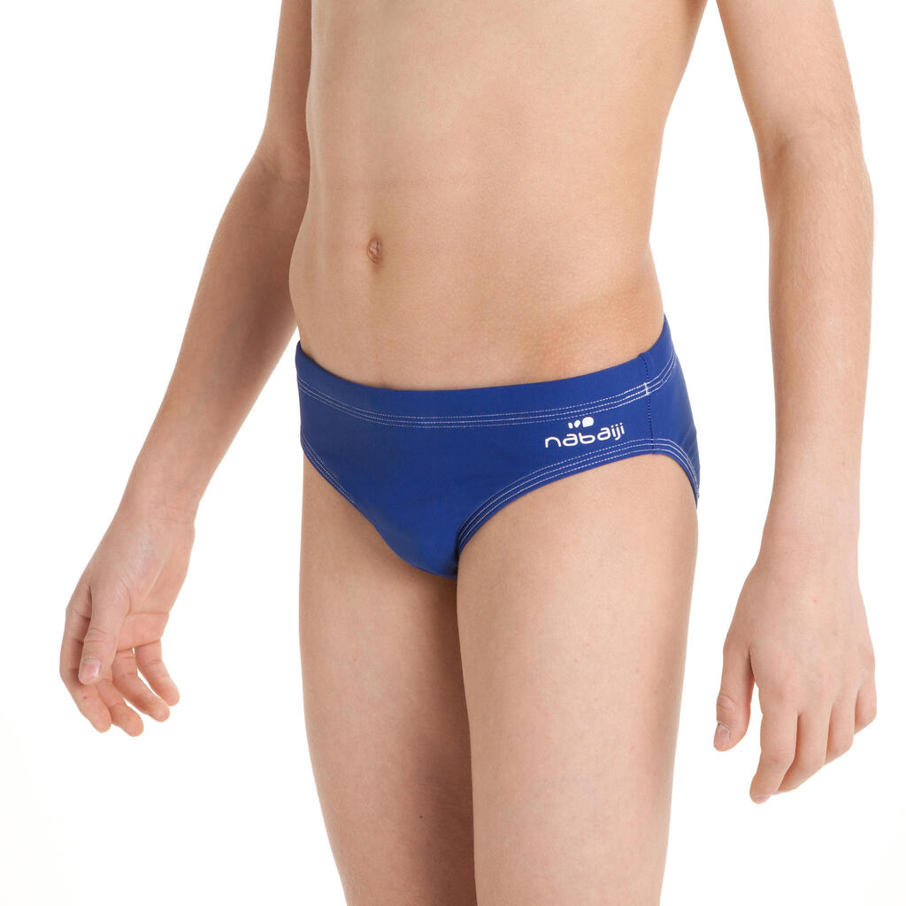 BOY'S SWIMMING TRUNKS 100 BASIC - BLUE