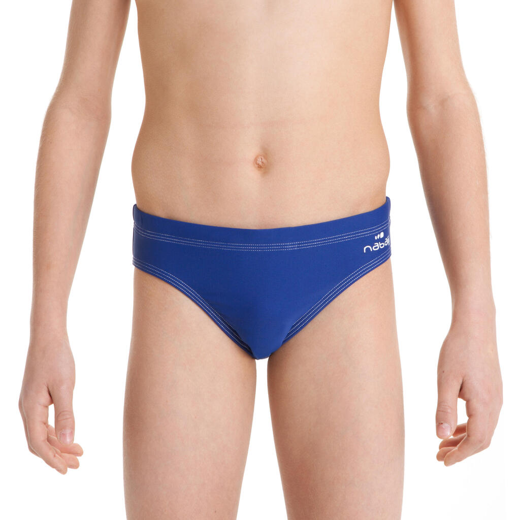 BOY'S SWIMMING TRUNKS 100 BASIC - BLUE