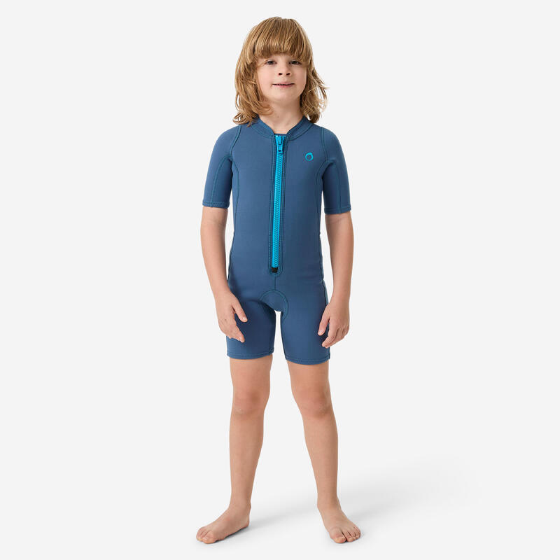 Costum Shorty D100 Snorkeling/Scufundări Ape Tropicale 2mm Copii