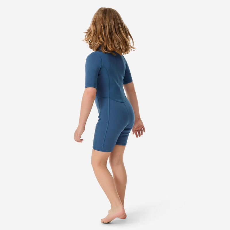 Combinezon shorty din neopren 2mm, SNK 100 Navy Copii