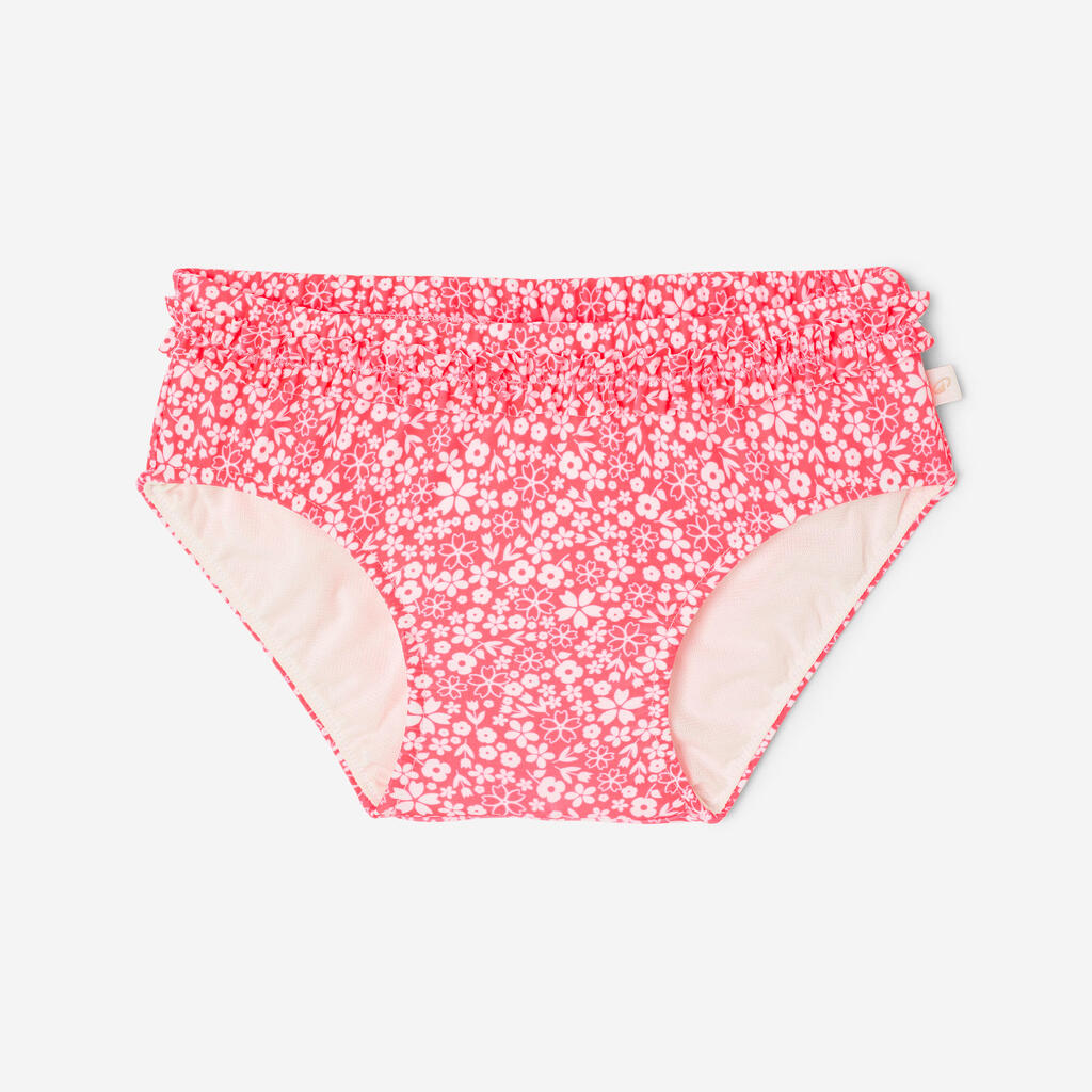 Baby Washable Swim Nappy Briefs - Pink Flower Print