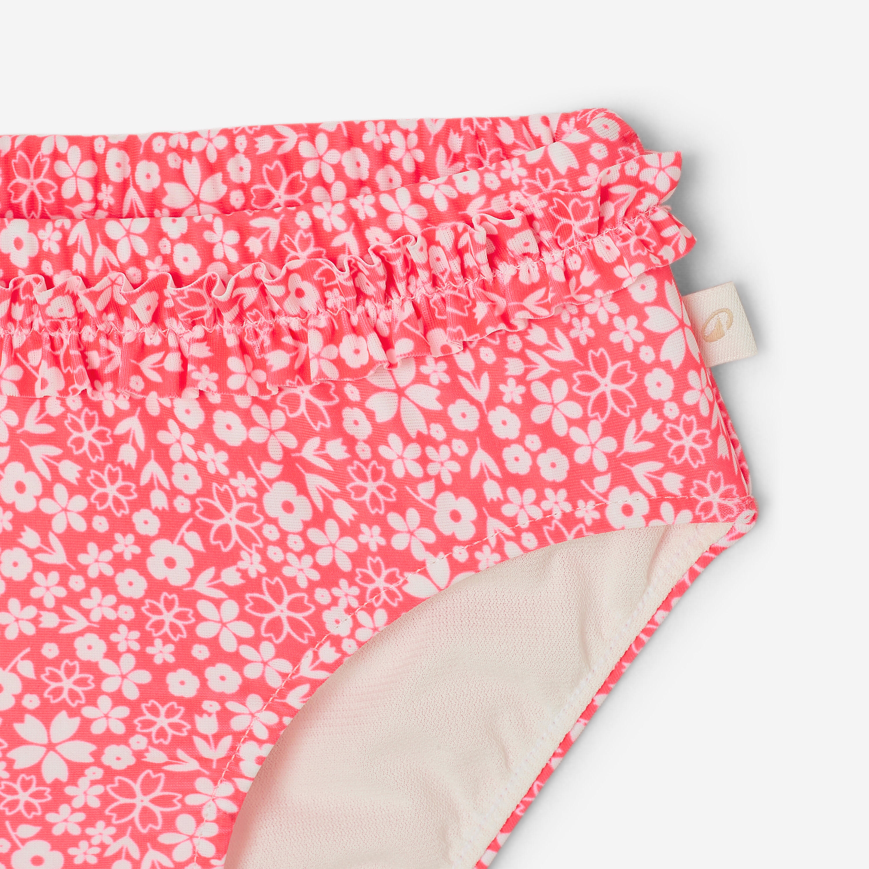 Bas de maillot couche lavable bébé rose imprimé fleurs 3/3