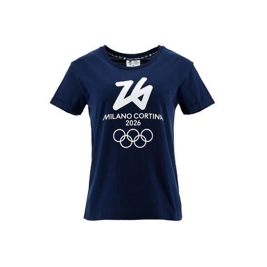 T-shirt donna Giochi Olimpici Milano Cortina 2026 blu