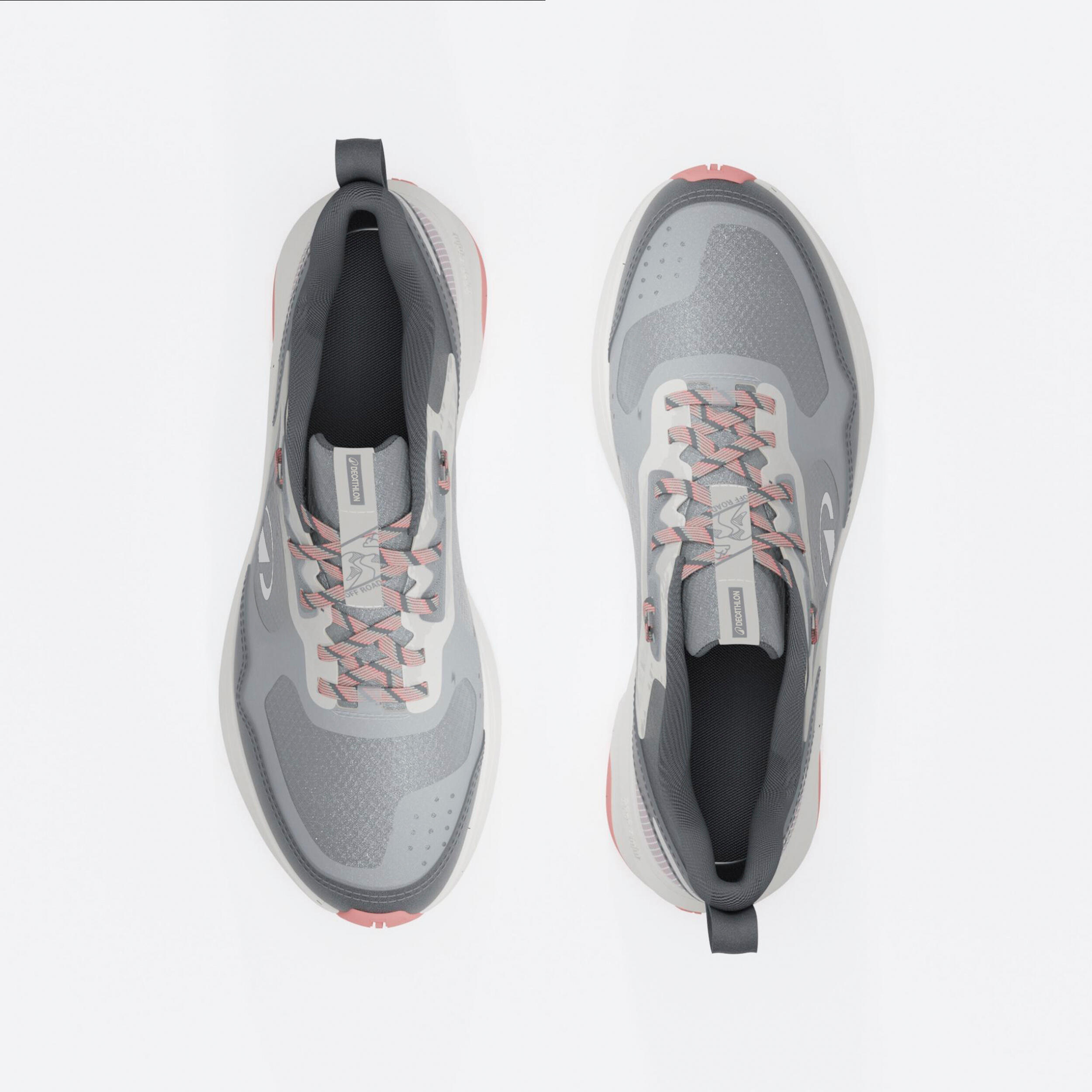 Running und Trail Schuh Damen, JF190 Grip Grau Pink 6/8