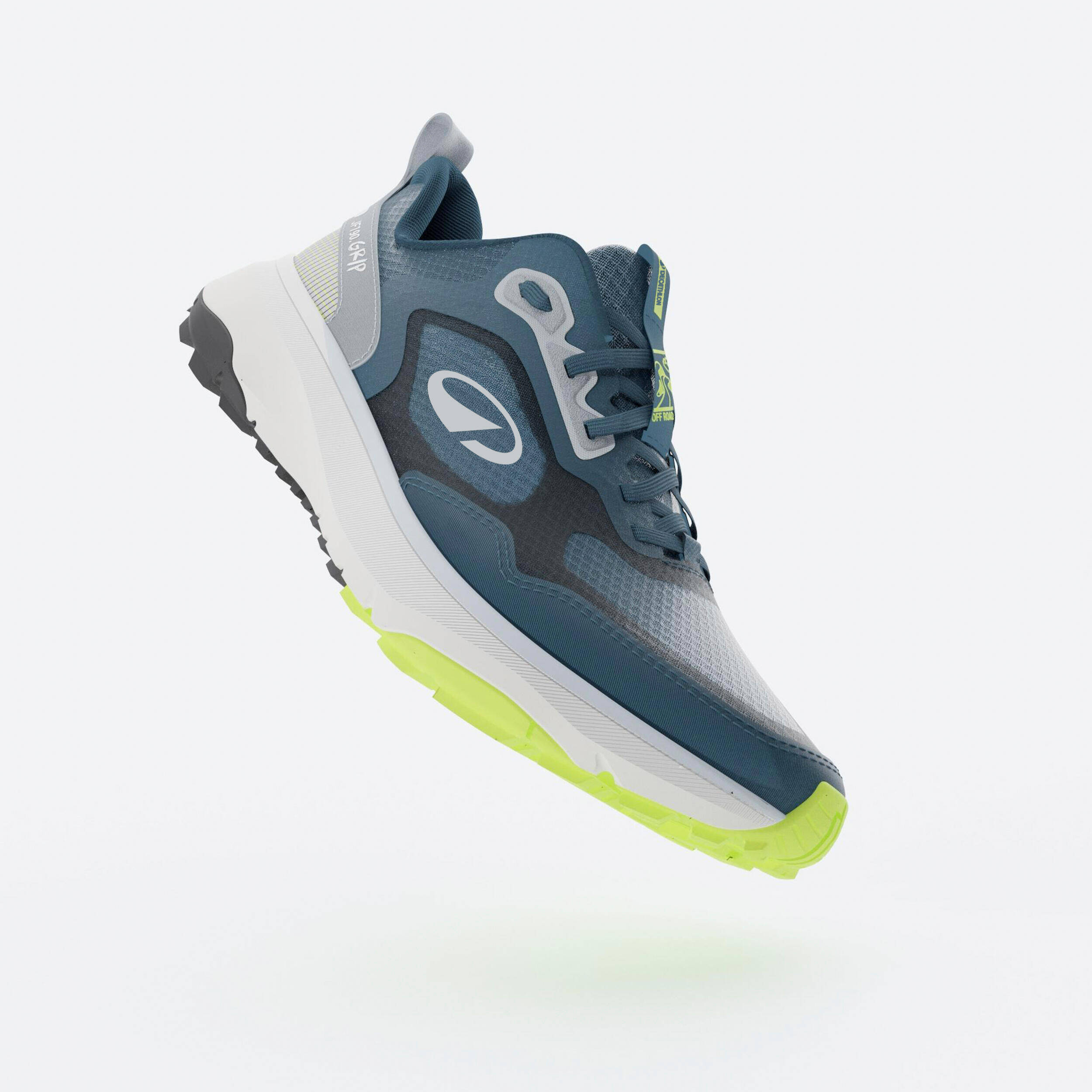 Men Running and Trail Running Shoes, Kiprun JF 190 Grip  - Blue -  4