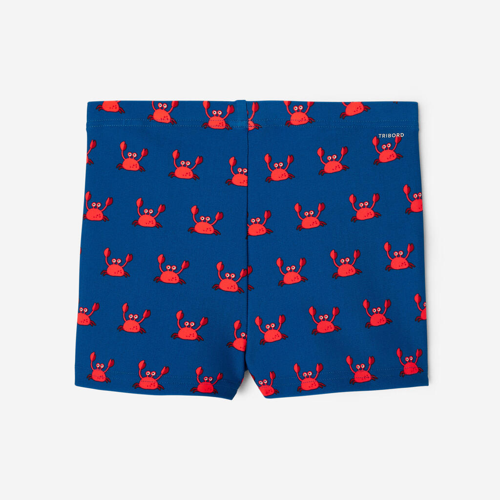 Boxer de bain bébé / enfant bleu imprimé crabes