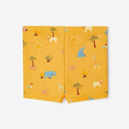 Плавки-боксери дитячі для плавання жовті з принтом