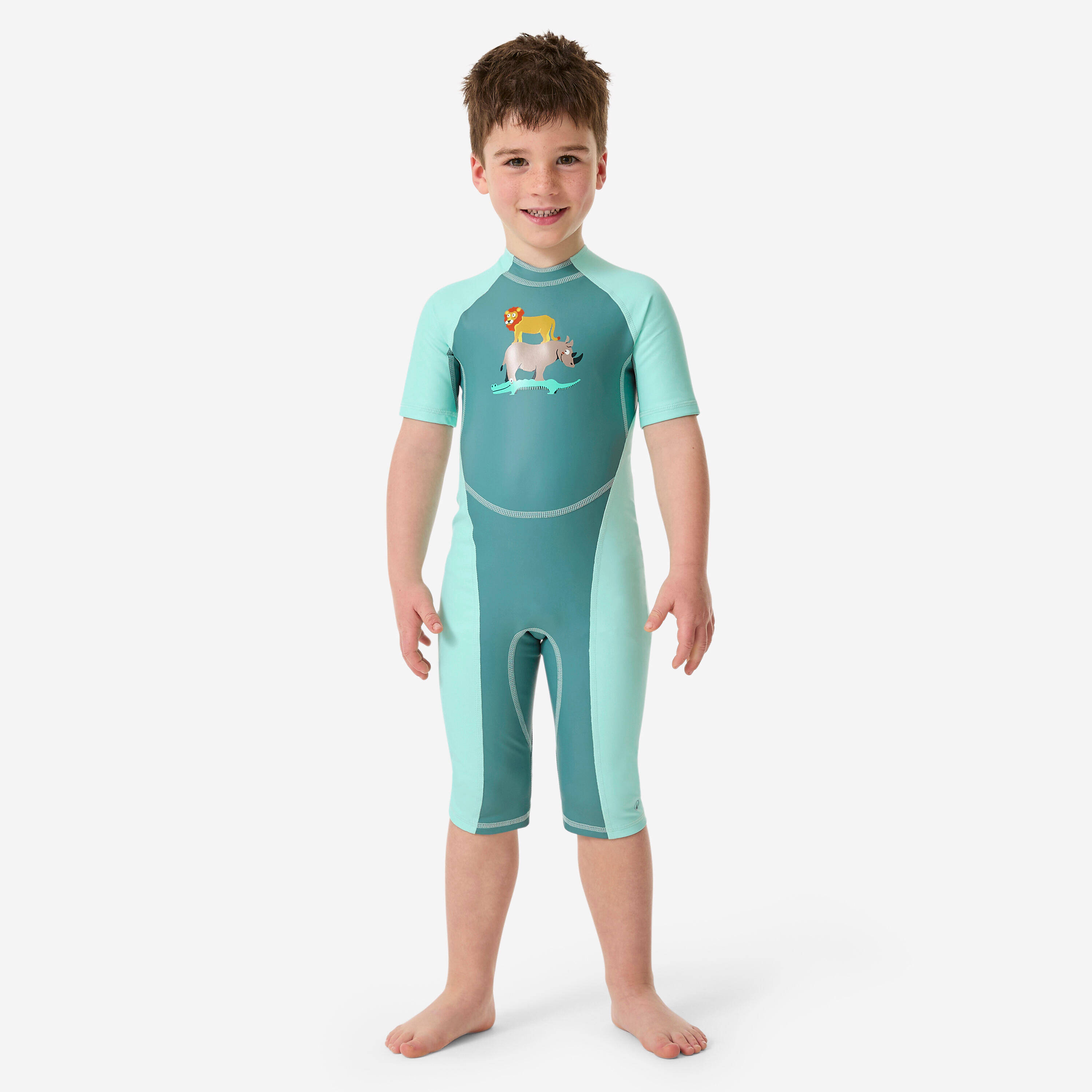 Baby UV-Protection Wetsuit Flexible & Sun-Resistant Green SAVANNAH Print -  2