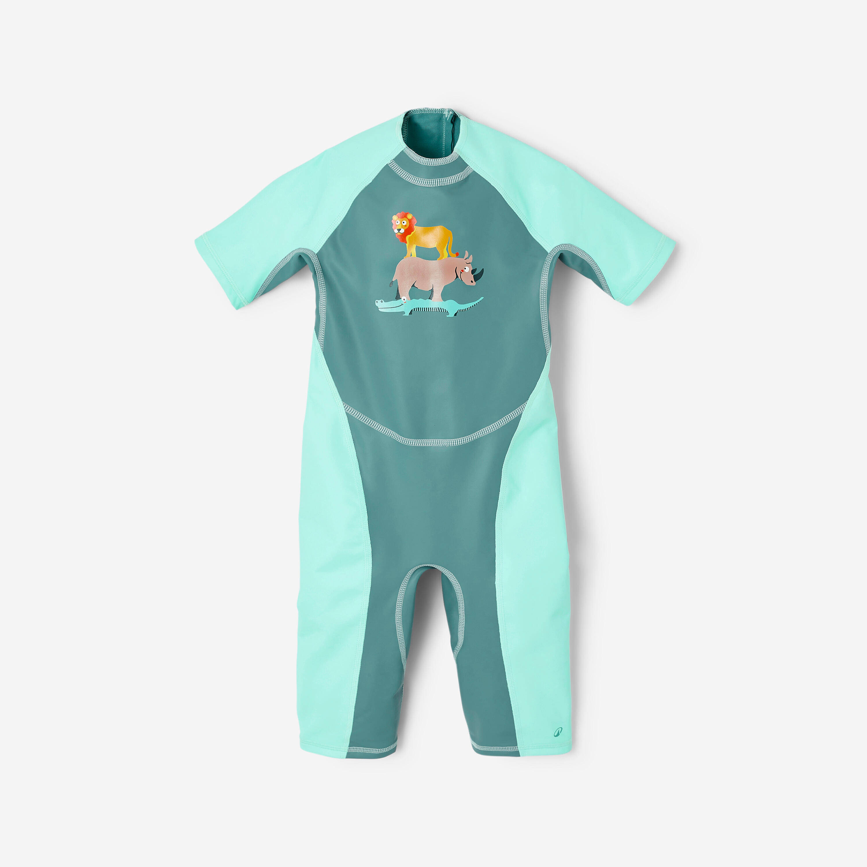 Baby UV-Protection Wetsuit Flexible & Sun-Resistant Green SAVANNAH Print -  1