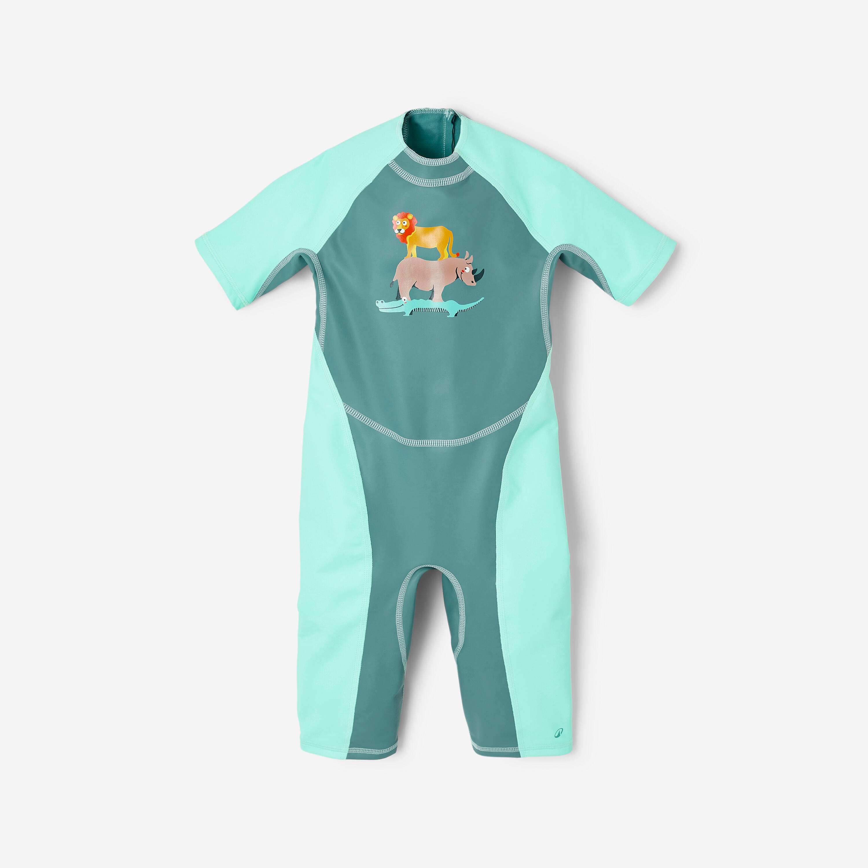 Combinezon anti-UV Kloupi Verde Imprimeu Savană Copii