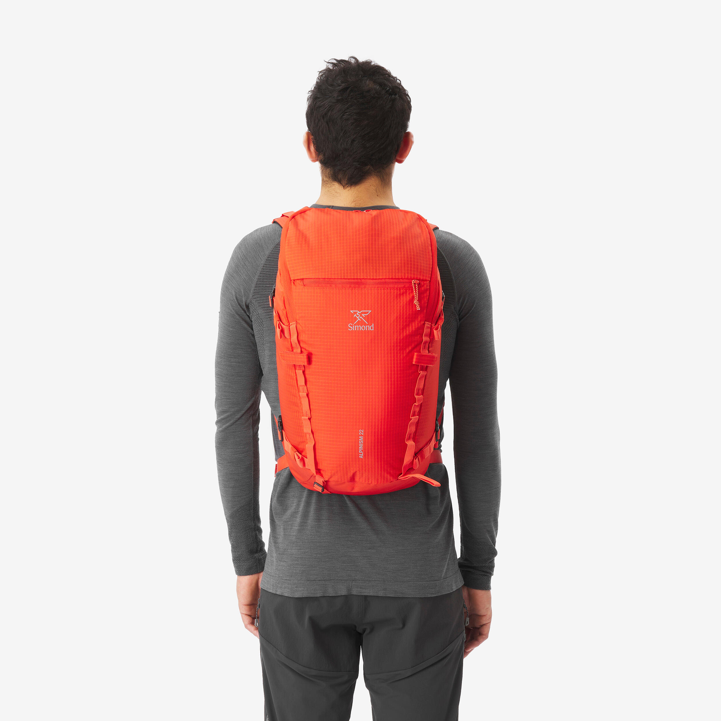 Vielseitiger und modularer Bergsteigerrucksack, Alpinism 22 rot 12/16