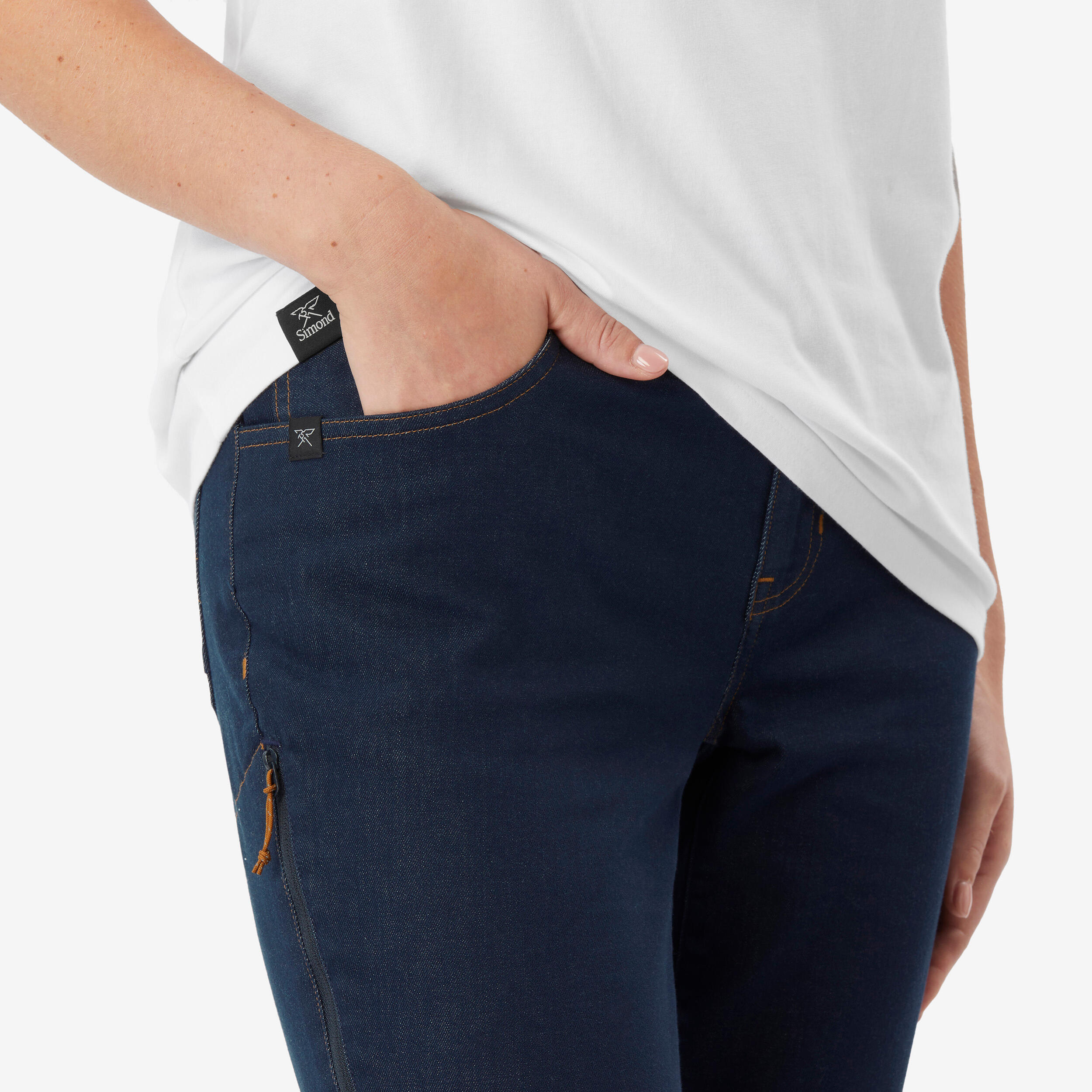 Kletterjeans Stretch Damen, Vertika blau 5/8