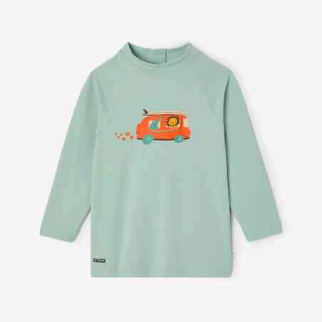 Футболка дитяча з УФ-захистом з довгими рукавами з принтом вантажівки