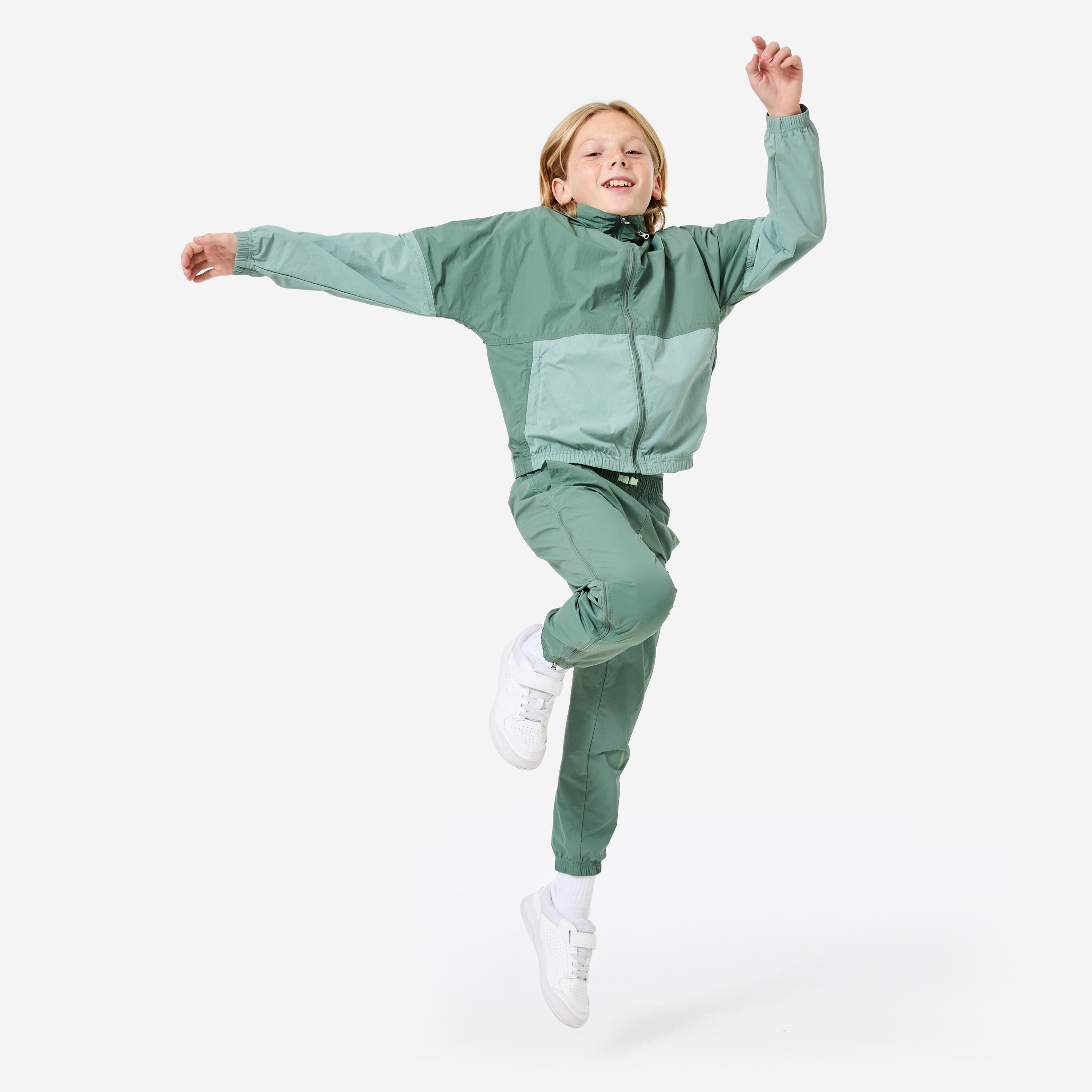 Leichte wasserdichte Kapuzenjacke für Kinder, grün 8/8