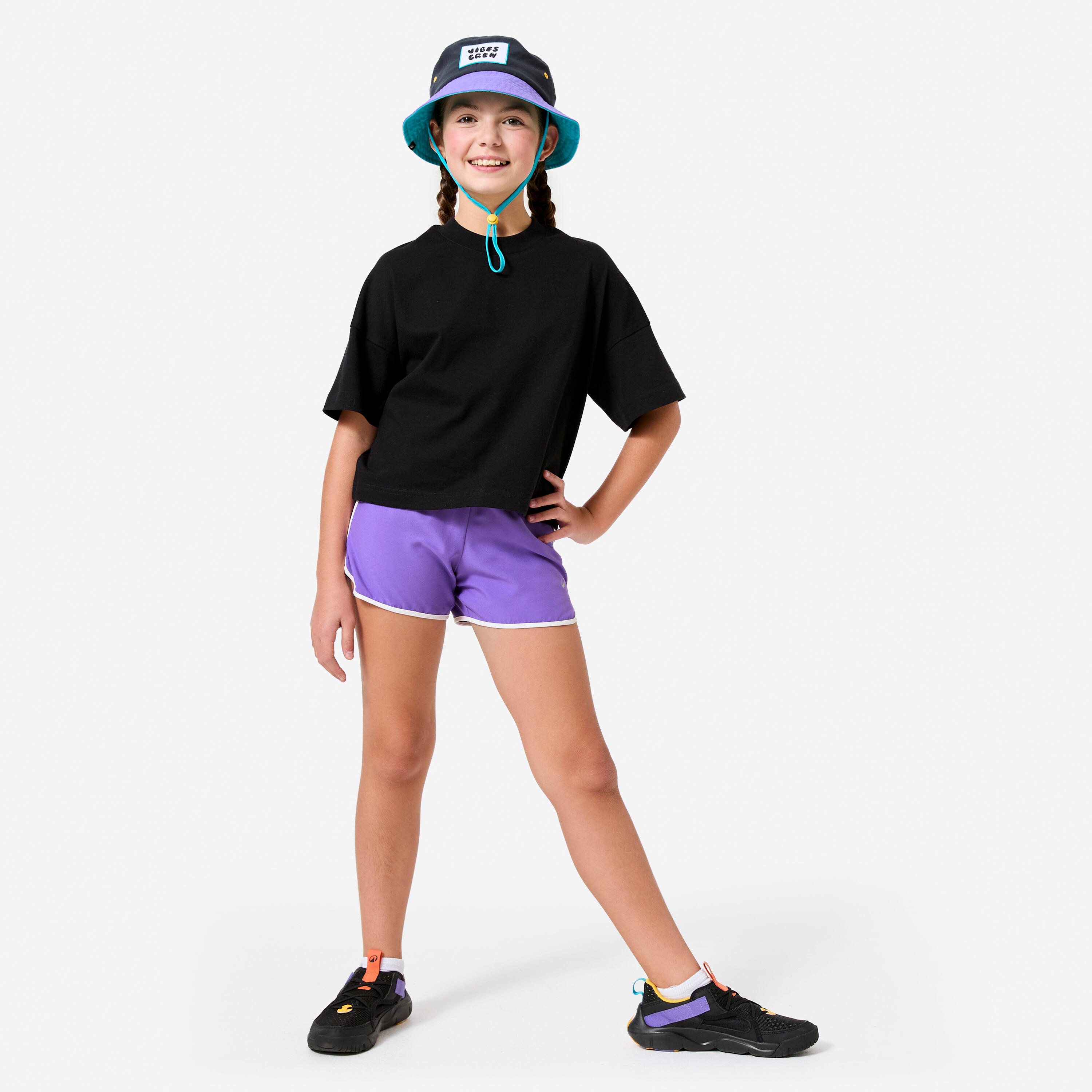 Tee-shirt coupe loose fille, noir 2/5