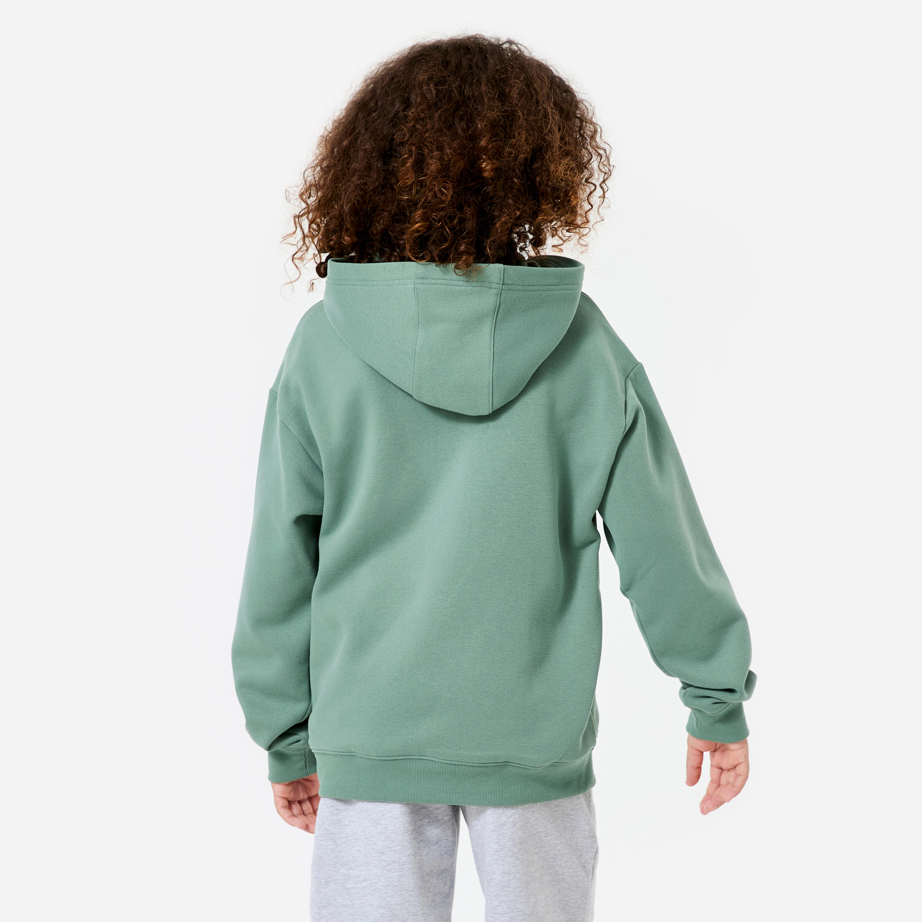 Kapuzen-Sweat Oversize Kinder, khaki 4/6