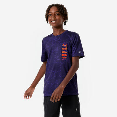 T-shirt bambino ginnastica regular fit traspirante lilla scuro