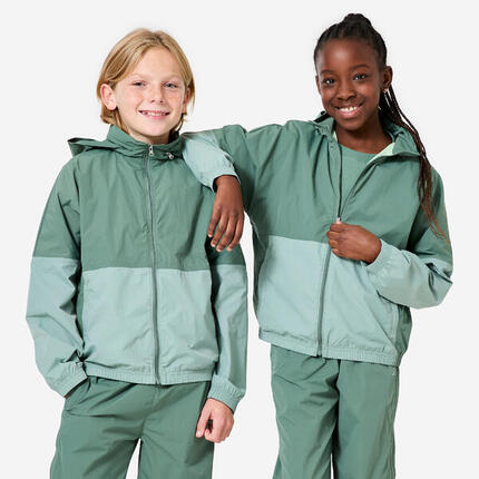 Veste à capuche imperméable légère enfant, vert