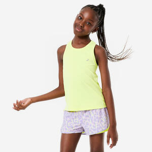 Camiseta sin Mangas Múltiples Deportes Niña Amarillo Fluorescente Transpirable