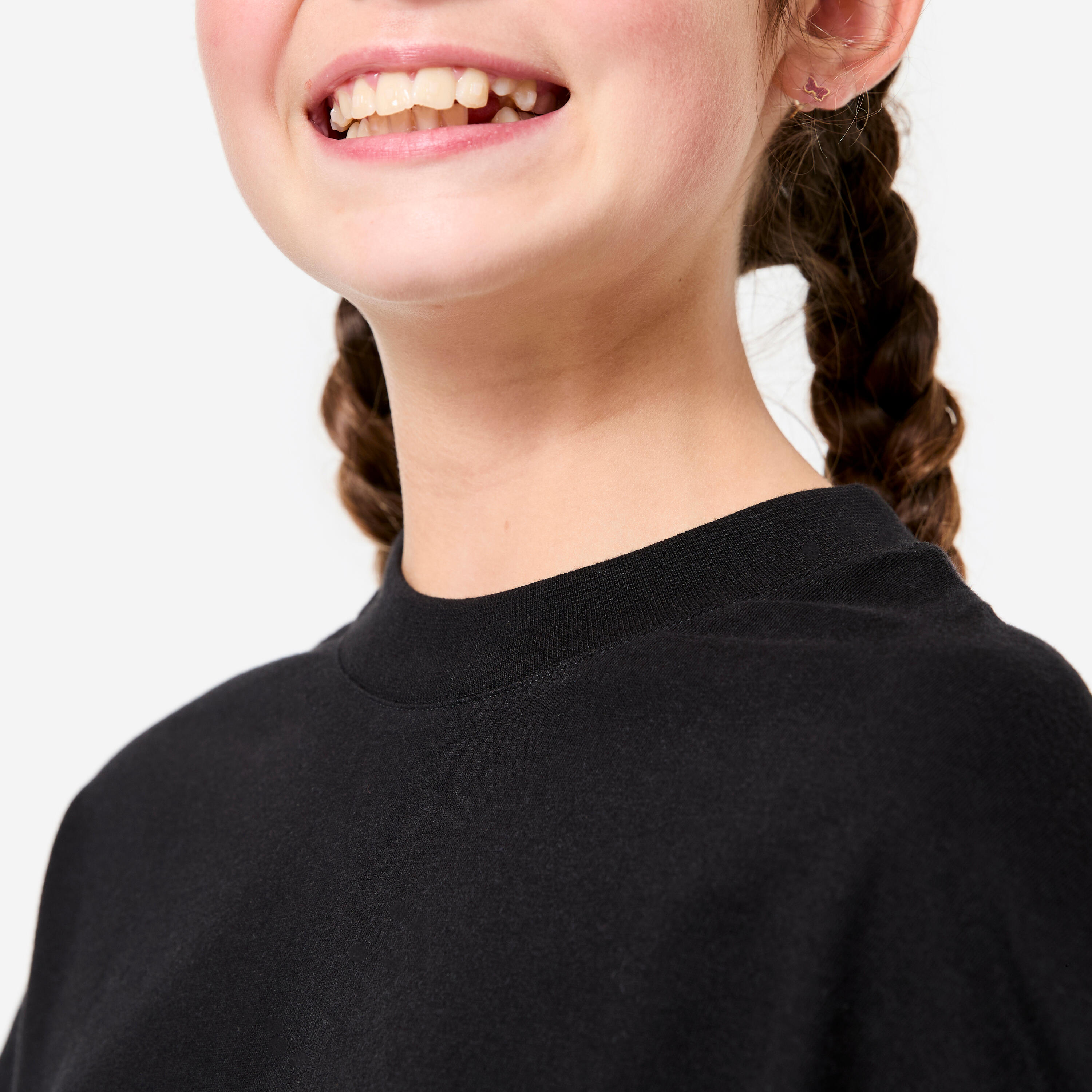 Tee-shirt coupe loose fille, noir 3/5