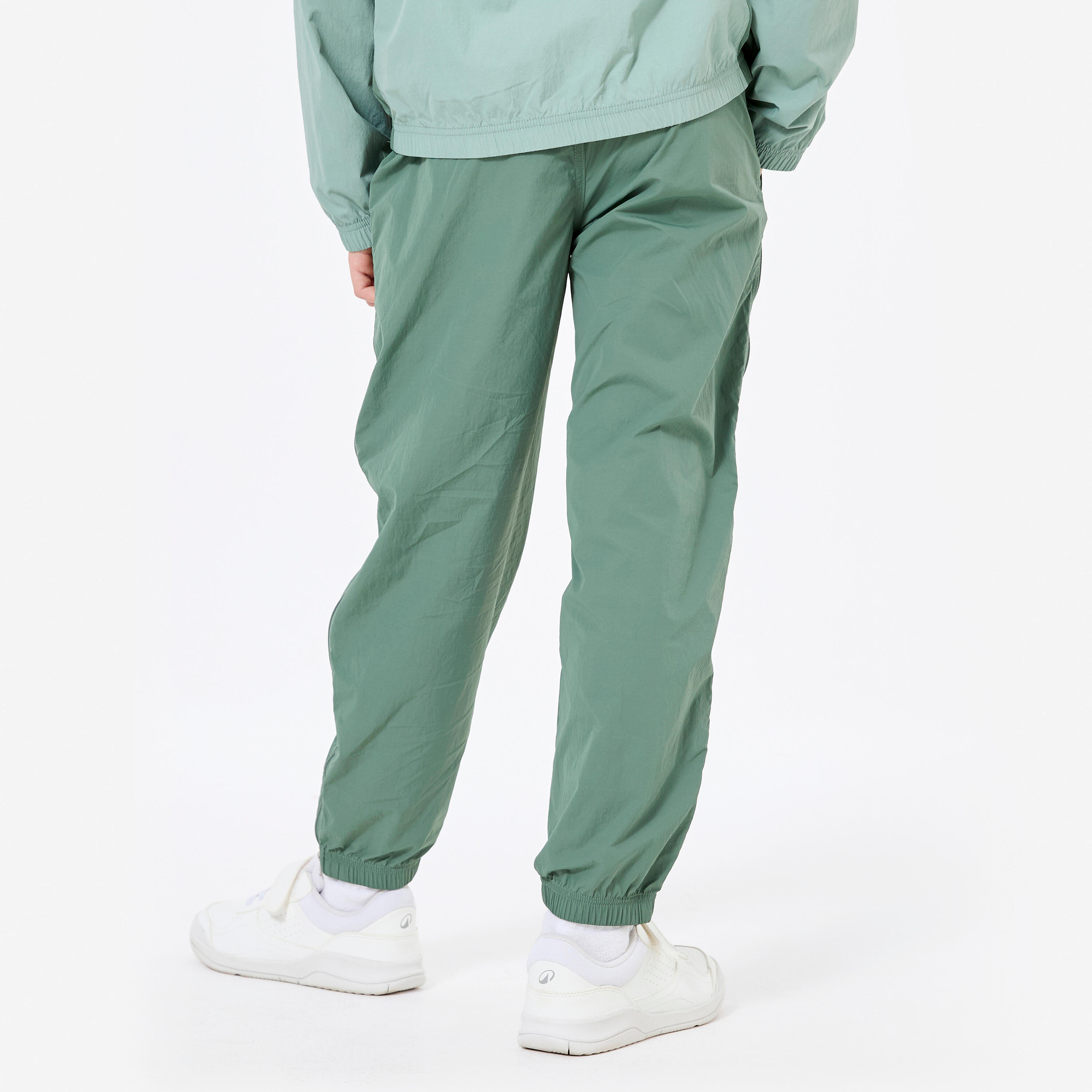 Pantaloni tuta bambino ginnastica leggeri idrorepellenti verdi 5/6