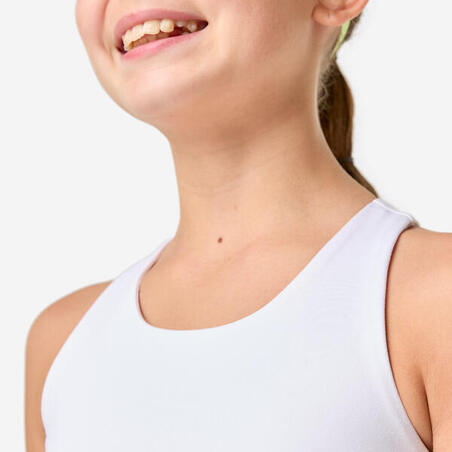Топ спортивний для дівчат з відкритою спиною білий