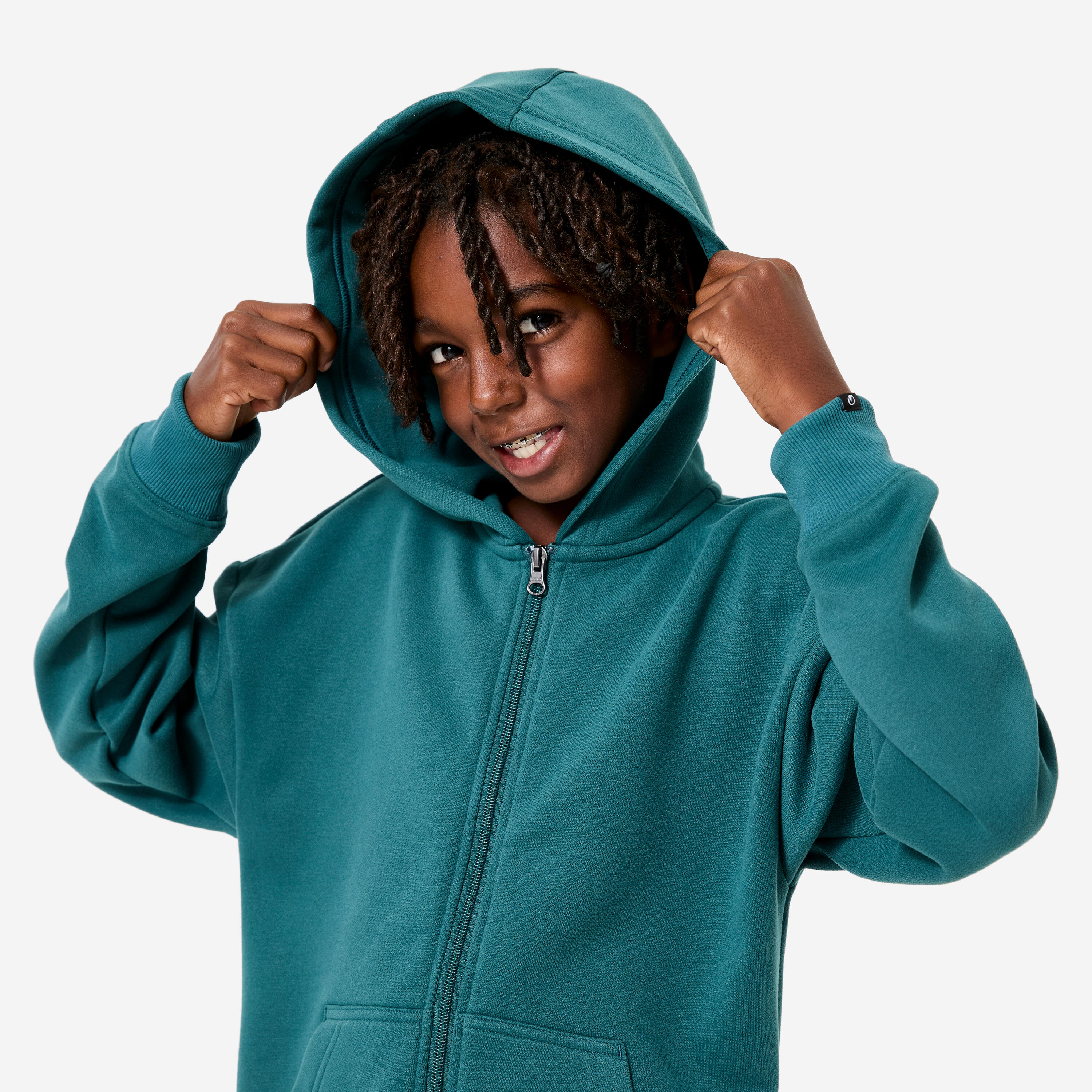 Chandail à capuchon ample zippé enfant, Âge 5-15 ans 5/7